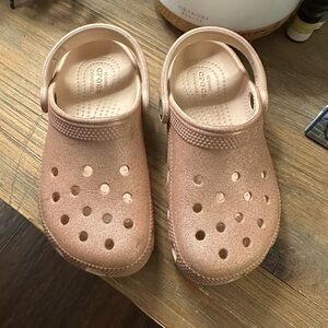 Little girl Crocs-glitter pale pink-size c13